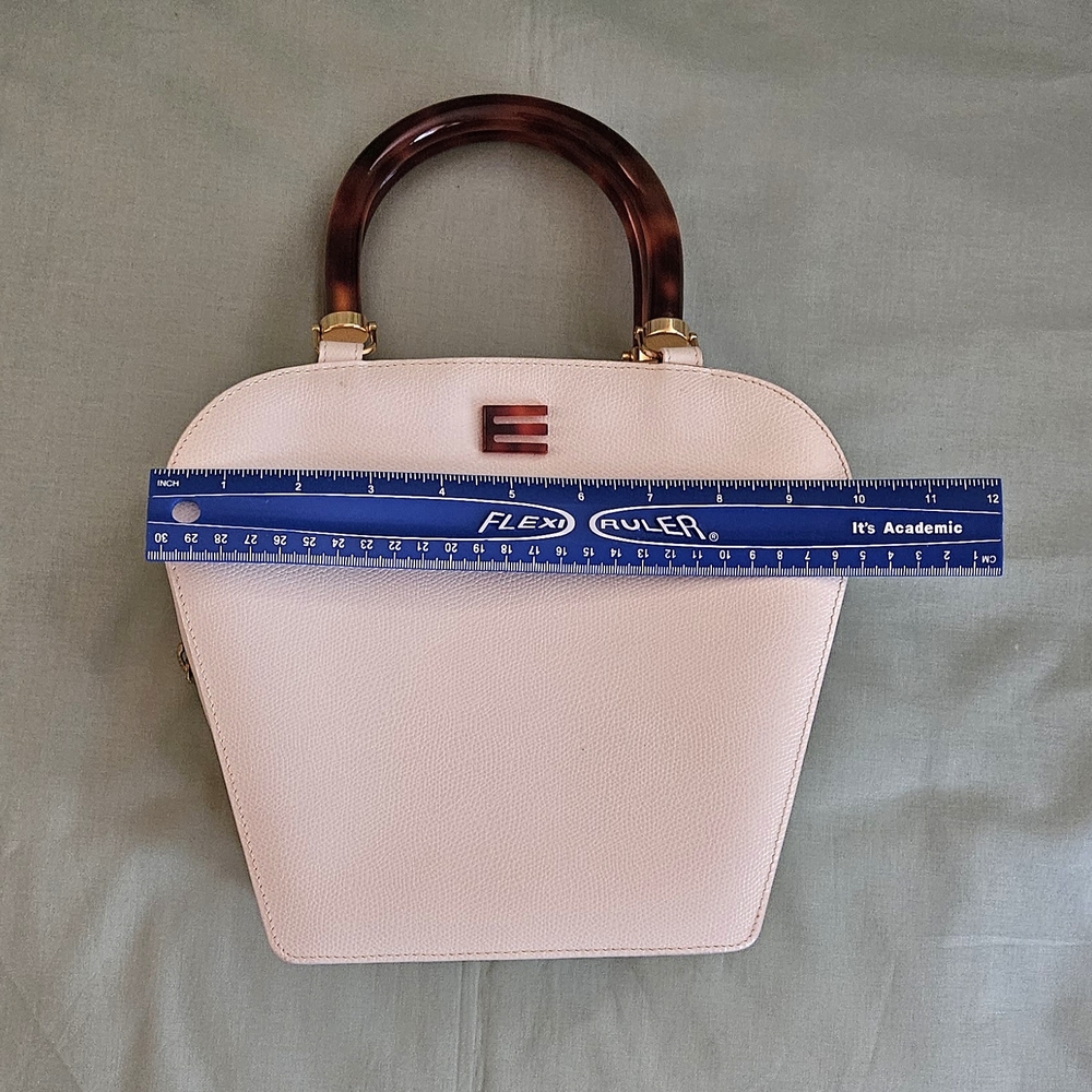 Etro Off-White Leather High-End Luxury Designer Double Handle Handbag (EXCELLENT - Picture 13 of 15